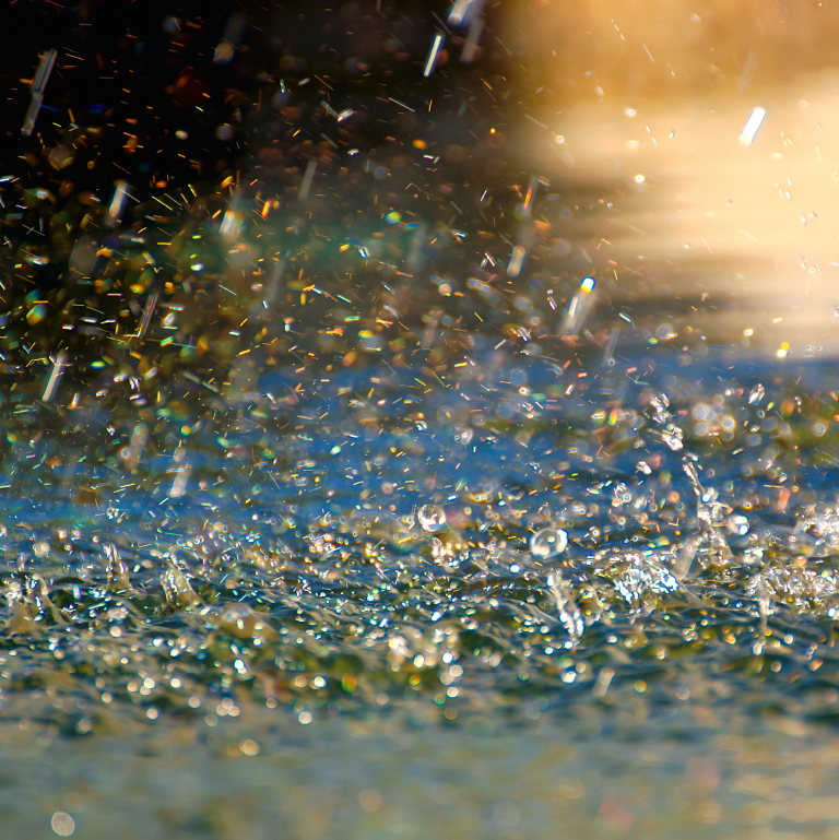 Rain hitting a surface