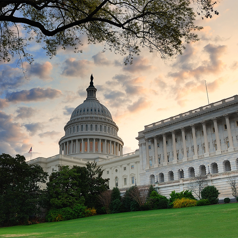 Capitol hill building in the morning with colorful cloud , Washington DC. 